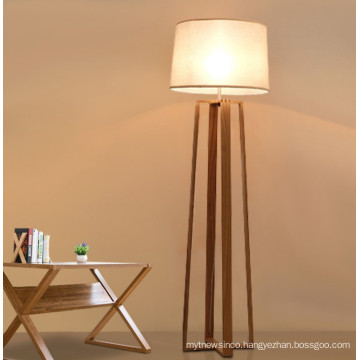 Hot selling modern wood frame fabric shade floor light led corner fancy floor lamp